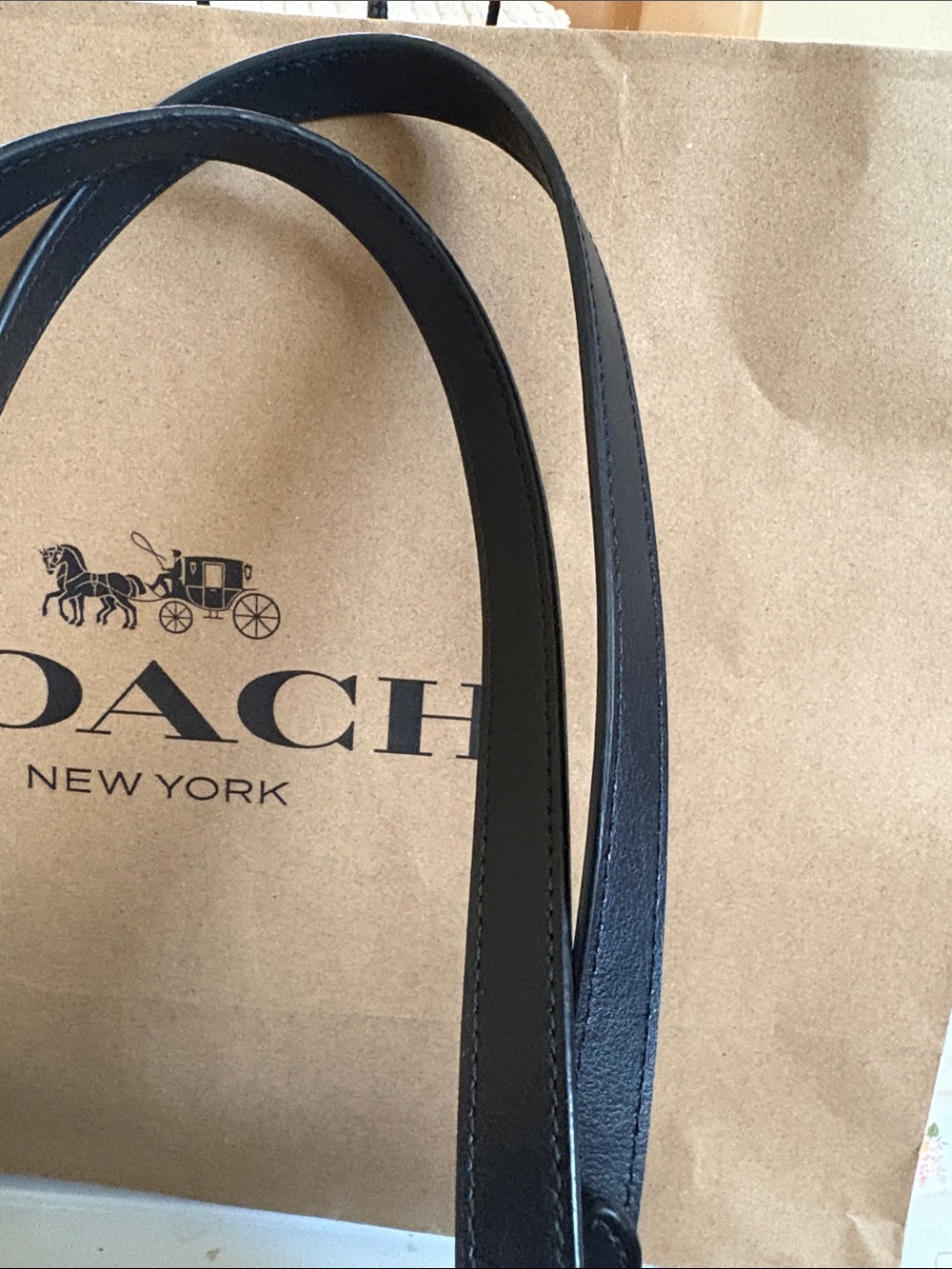 Coach Brown Signature Canvas Tote with Black Leather Handles - Picture 5 of 9